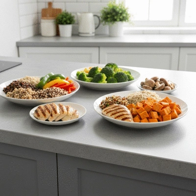 Healthy meal prep for kettlebell HIIT training